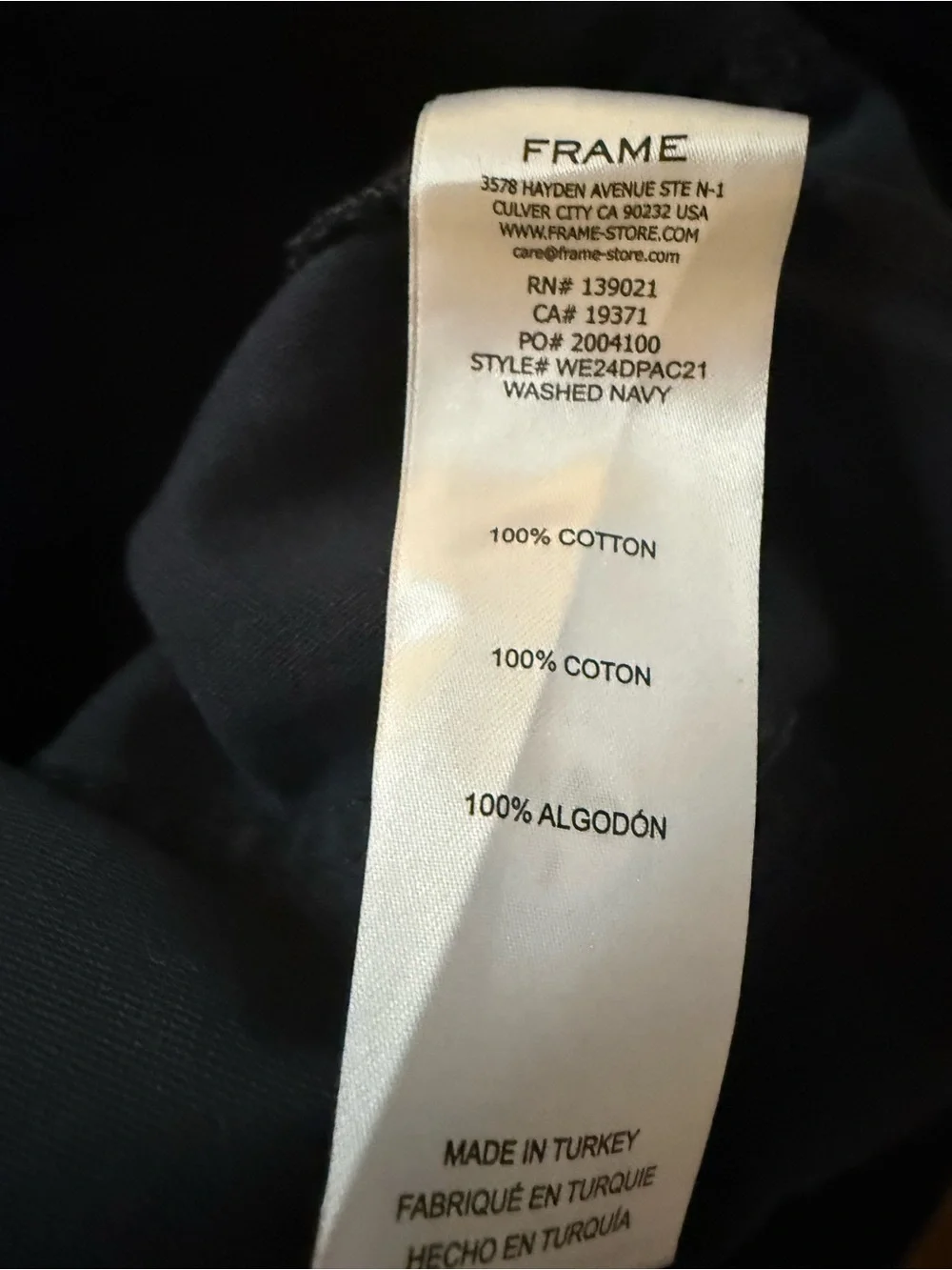 NWT Frame The 70s Cotton-Canvas Wide-Leg Pants, Size 33 - Picture 13 of 13